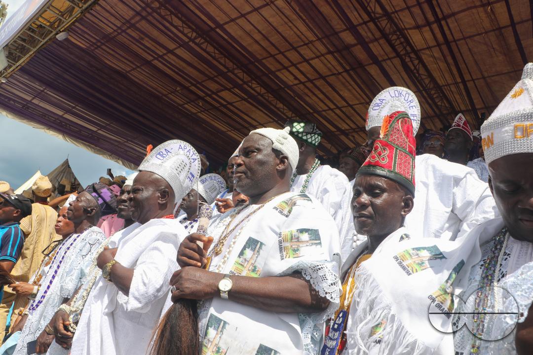 People gather to observe the Olojo Festival celebration at Ile-Ife, in Osun state