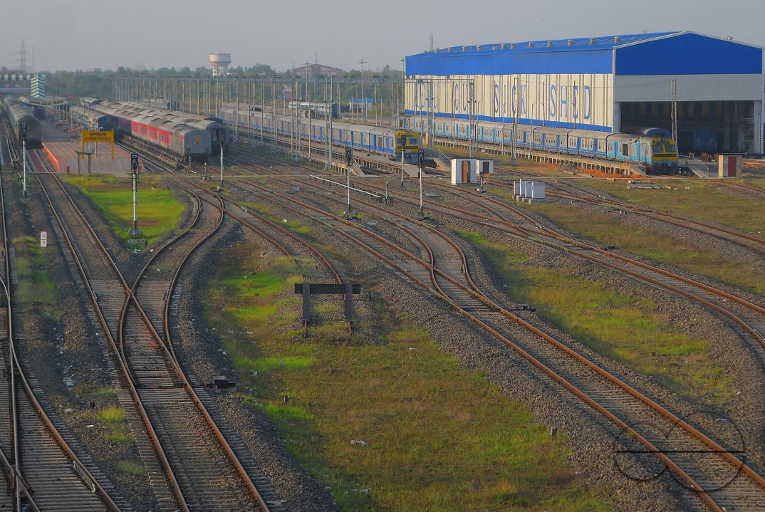 Deserted view of the railway station during lockdown