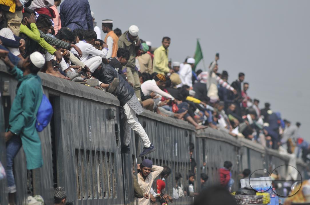 Thousands of Muslim devotees are returning home on an overcrowded train after attending the final prayer of Bishwa Ijtema 2nd phase, which is considered the world's second-largest Muslim gathering after Hajj in Mecca