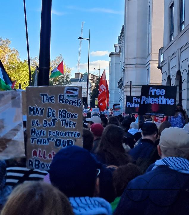 Over 300,000 Pro-Palestinians marched from Hyde Park to the USA embassy in London, on the afternoon of 11th November 2023, protesting against the war and urging an immediateÂ ceasefire