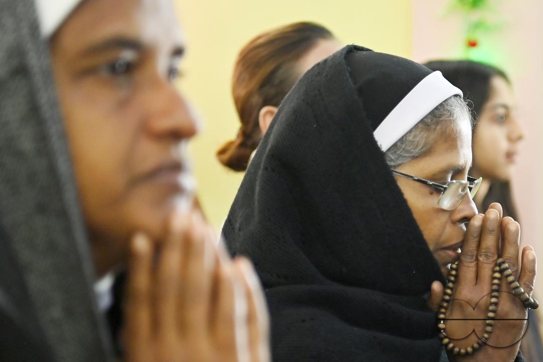 Christians attend a Christmas Mass in Mariam Nagar Church at Agartala