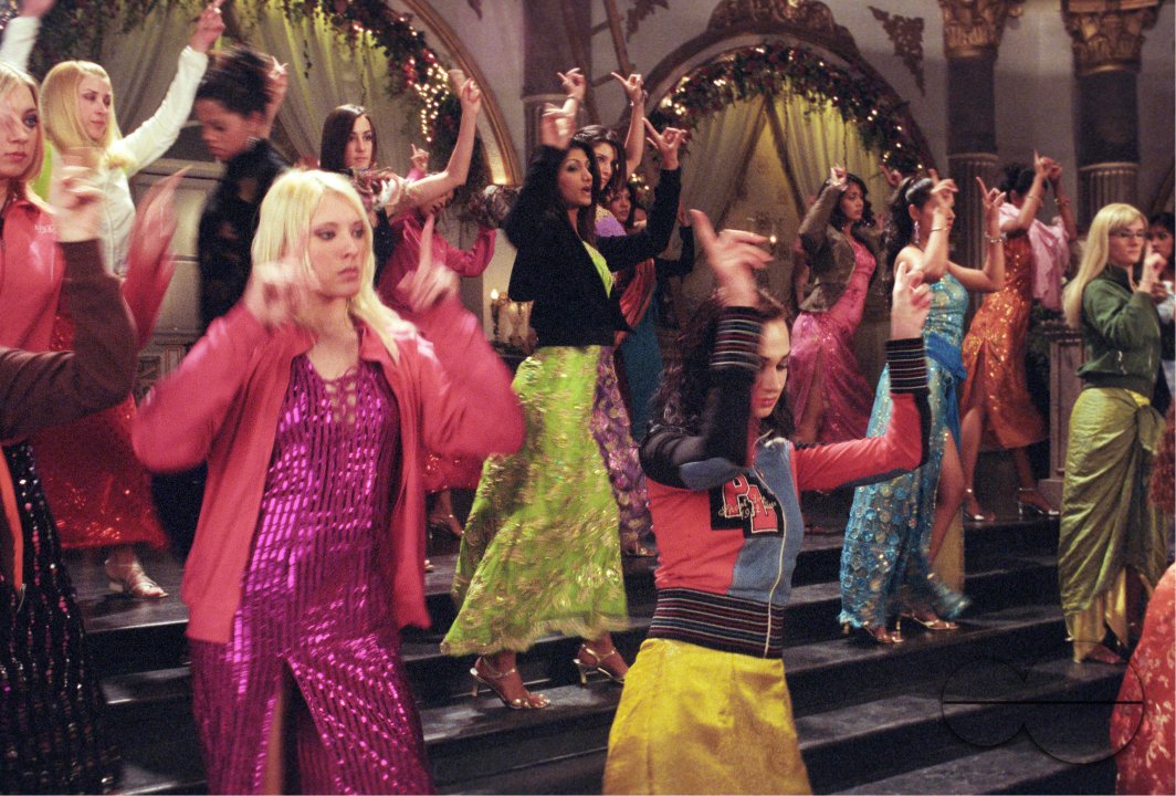 INDIA.Russian dancers learning coreography from Indian tutor at a film studio set in Mumbai.