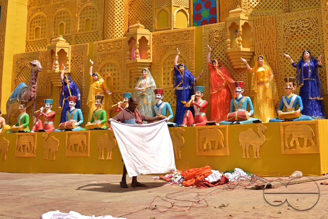 PANDAL MAKING AHEAD OF DURGA PUJA