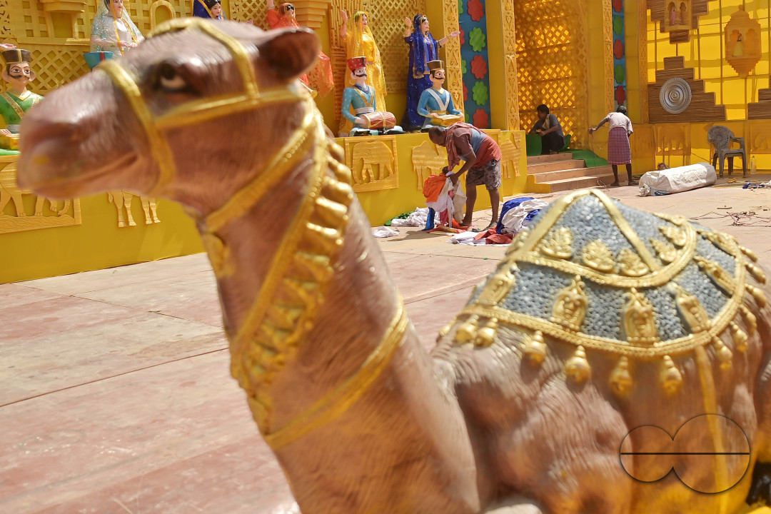 PANDAL MAKING AHEAD OF DURGA PUJA