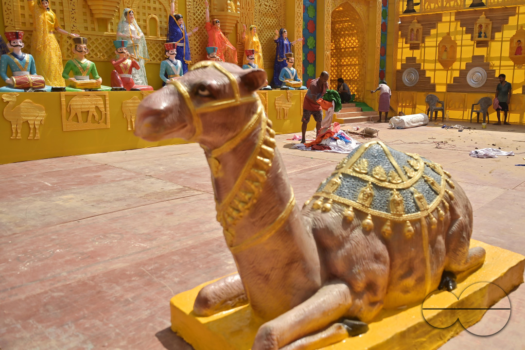 PANDAL MAKING AHEAD OF DURGA PUJA