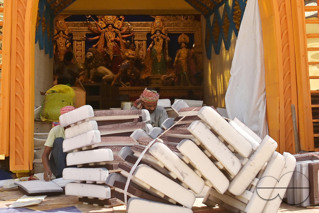 PANDAL MAKING AHEAD OF DURGA PUJA