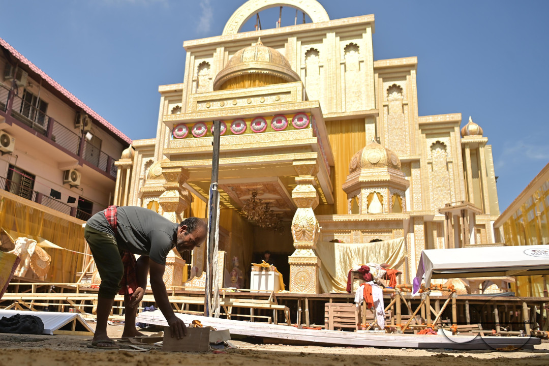 PANDAL MAKING AHEAD OF DURGA PUJA