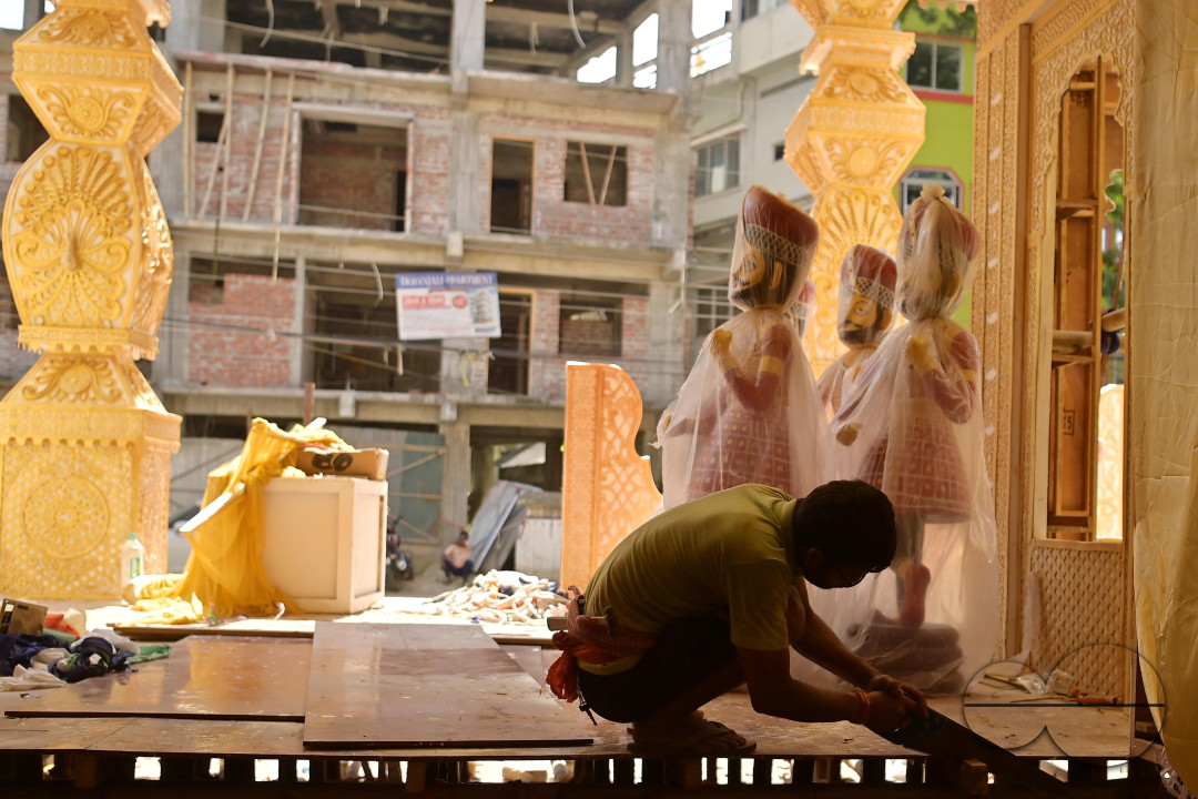 PANDAL MAKING AHEAD OF DURGA PUJA
