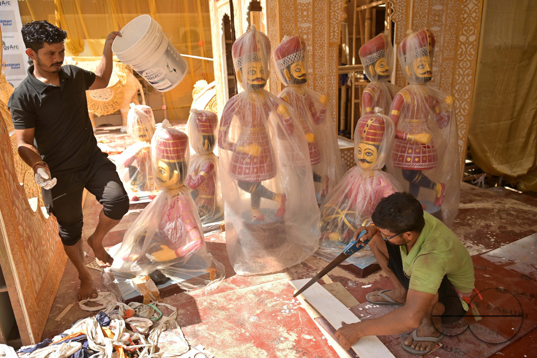 PANDAL MAKING AHEAD OF DURGA PUJA
