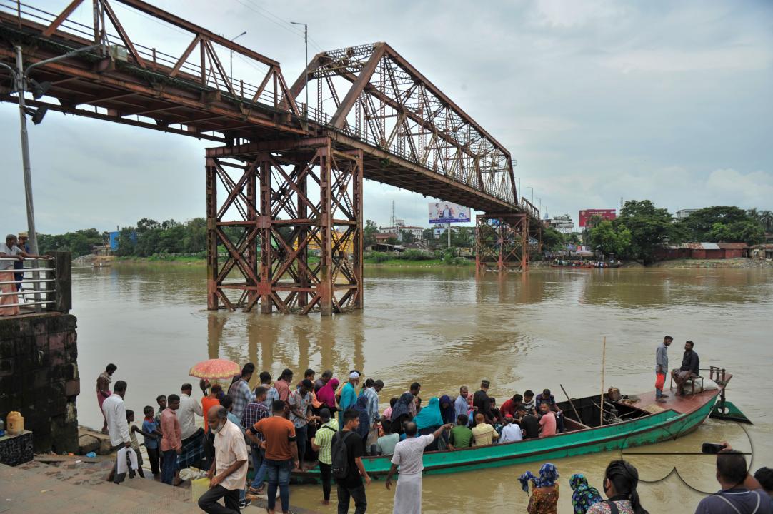 The traditional Sylhet's historic 'Keane Bridge over the Surma River in Sylhet has become vulnerable, with vehicular and human traffic is closed for renovation work