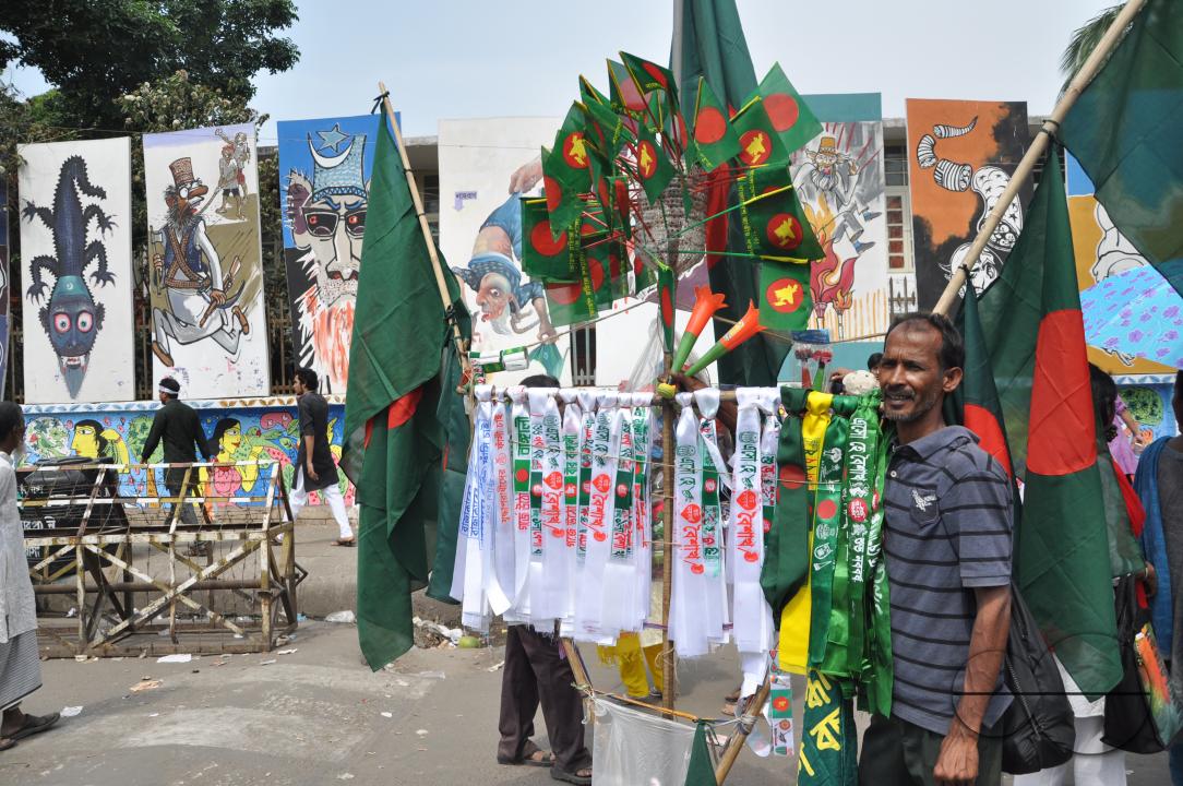 Street vendors during the New year celebrations