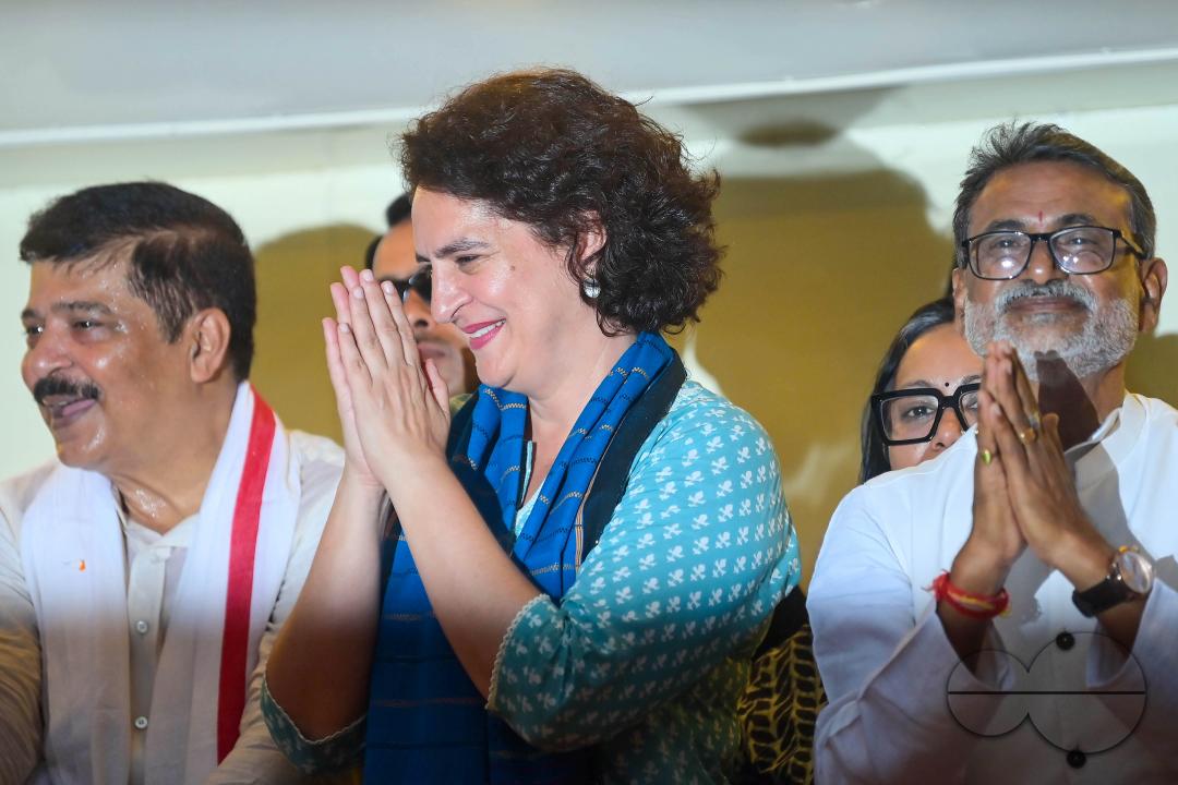 Congress leader Priyanka Gandhi Vadra joins forces with leaders of the Indian Joint Opposition, including Congress and CPIM members, in a vibrant roadshow, gearing up for the imminent Lok Sabha elections