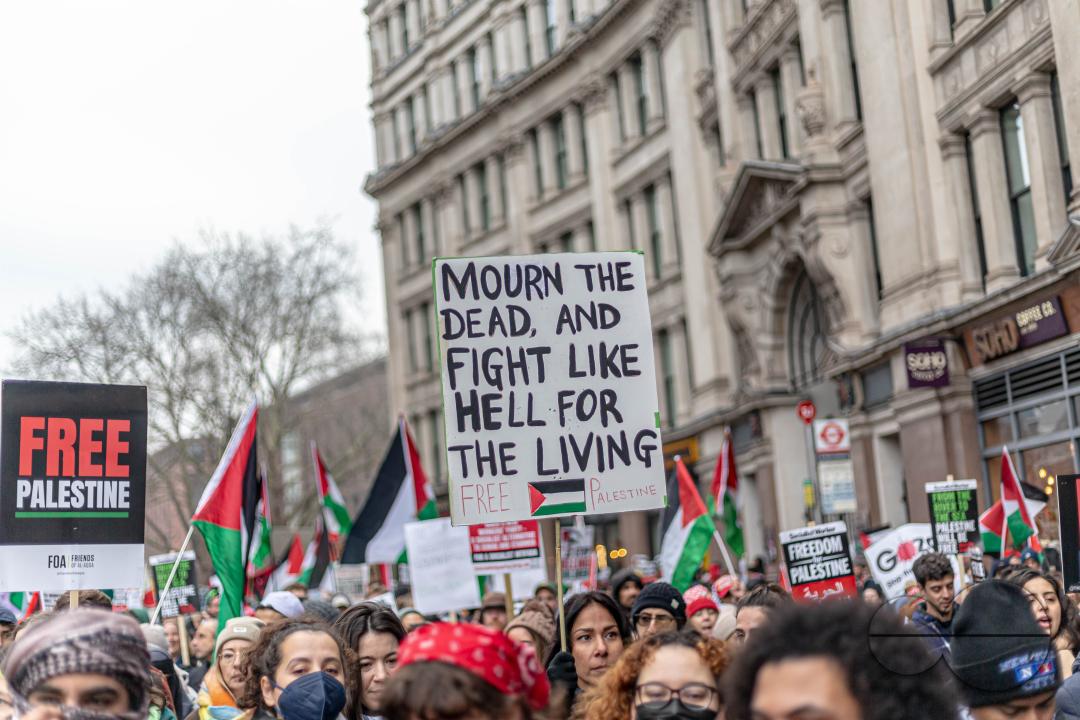 A global day of protests drew thousands of people including Children, who made their way through central London for a pro-Palestinian march, part of a global day of action against the longest and deadliest war between Israel and Palestinians in 75 years