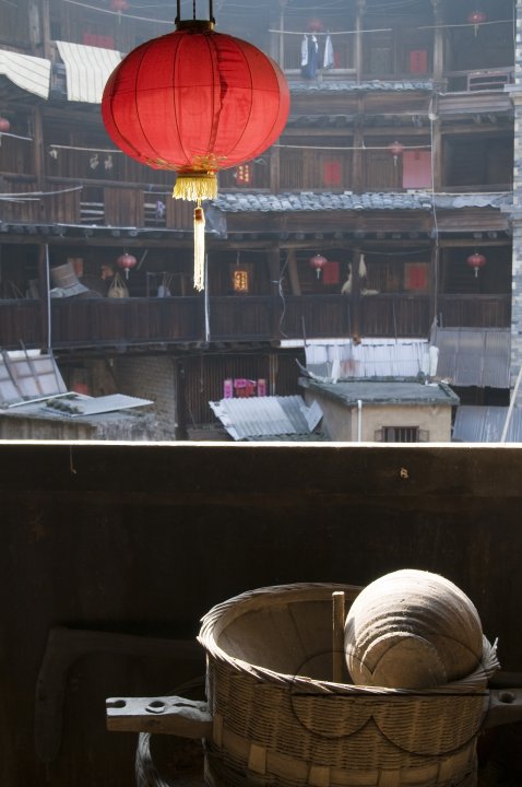 CHINA Traditional Hakka house in a village  in Fujian province.