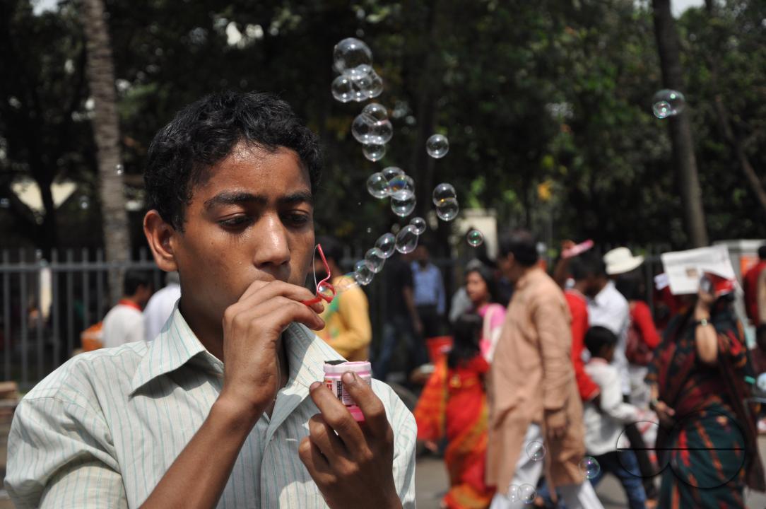 Portrait of a boy during the New year celebrations