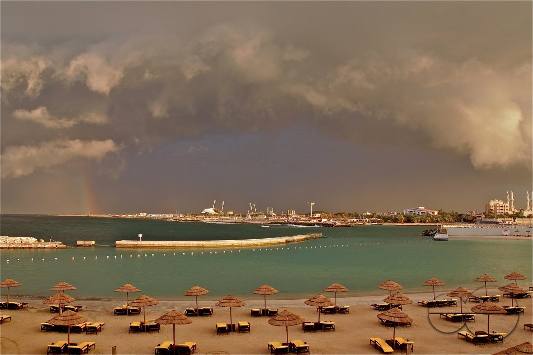 rainbaw , sky, light, sea ,