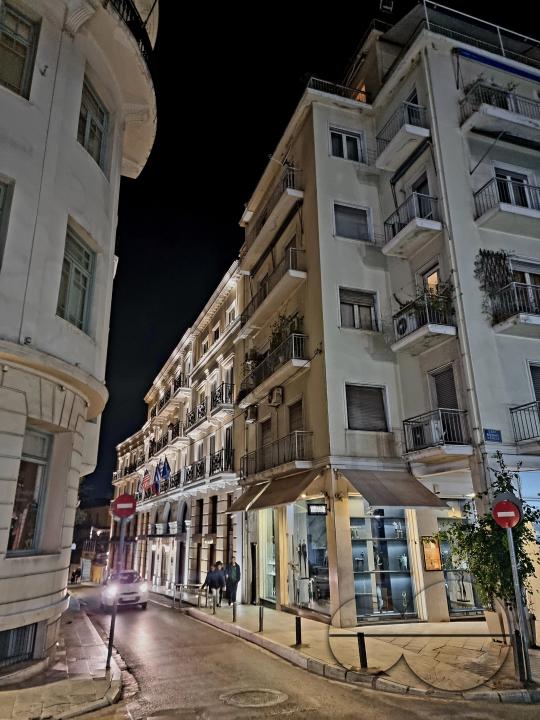 Deserted, quiet road, meant for tourists in the daytime, in the center of the old quarter of Athens
