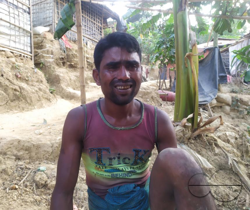 Portrait of a man working at the Balukhali refugee camp
