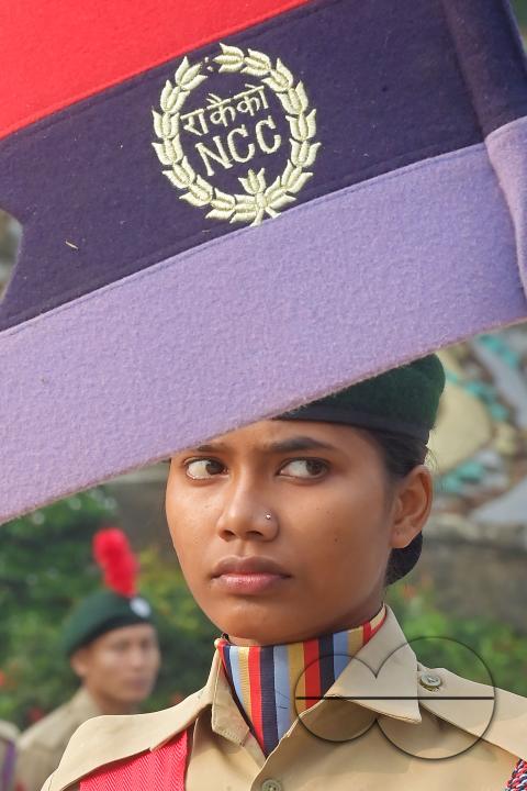 NCC cadets are seen celebrating the 76th NCC Day in the presence of the Governor of Tripura, N