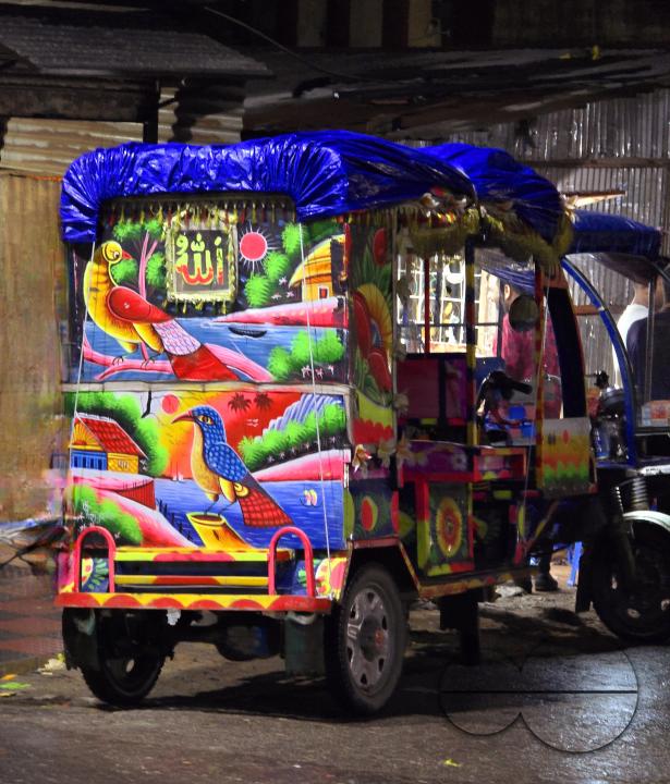 Brightly painted âautorickshawsâ are a popular form of transport