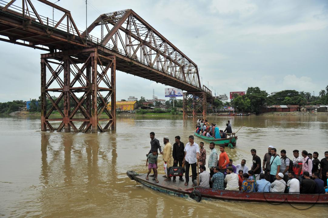 The traditional Sylhet's historic 'Keane Bridge over the Surma River in Sylhet has become vulnerable, with vehicular and human traffic is closed for renovation work
