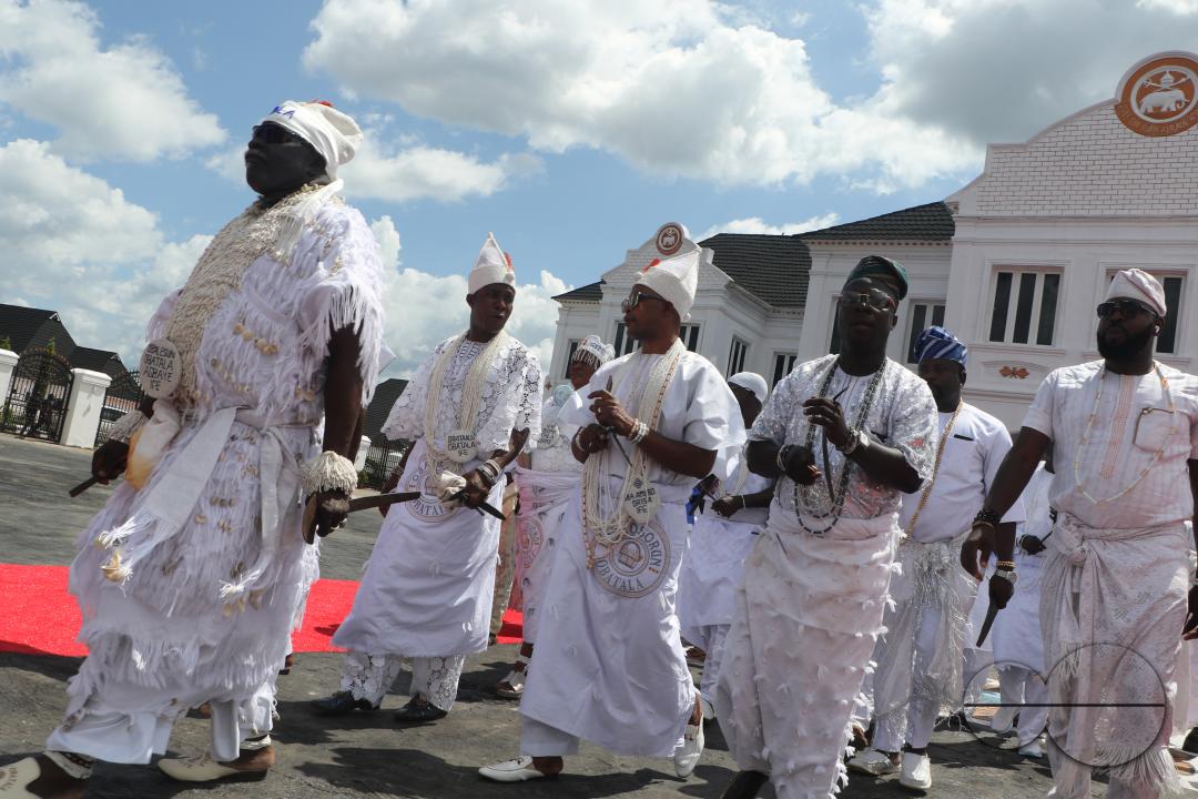 People gather to observe the Olojo Festival celebration at Ile-Ife, in Osun state