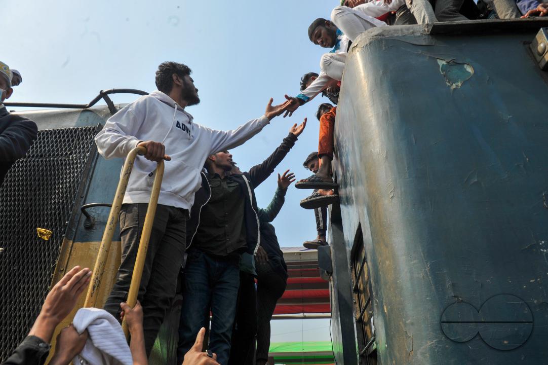 Thousands of Muslim devotees are returning home on an overcrowded train after attending the final prayer of Bishwa Ijtema 2nd phase, which is considered the world's second-largest Muslim gathering after Hajj in Mecca