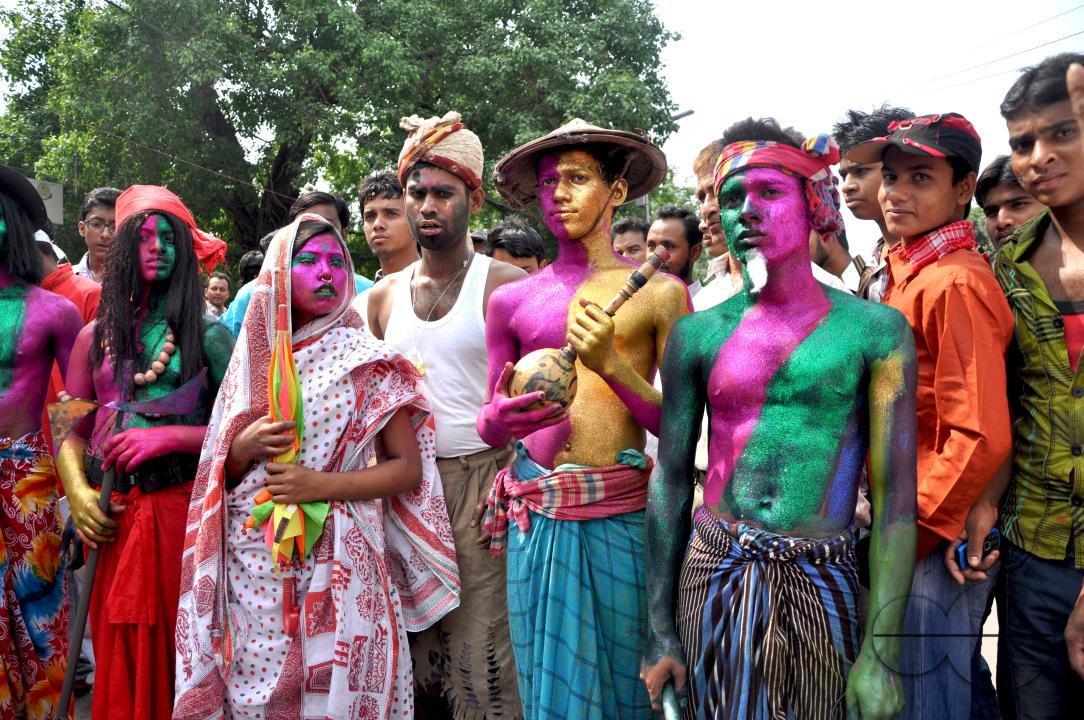 A group of young people during the New year celebrations