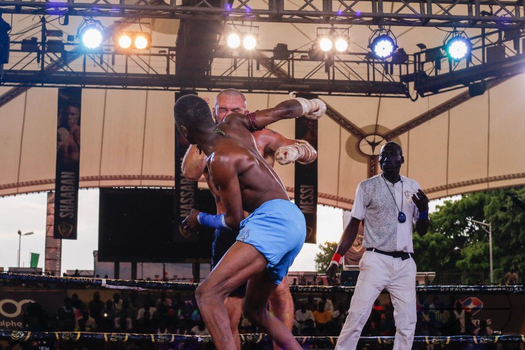 Dambe boxers fight during the Dambe Warriors Supper fight 3 Tournament in Abuja, Nigeria.