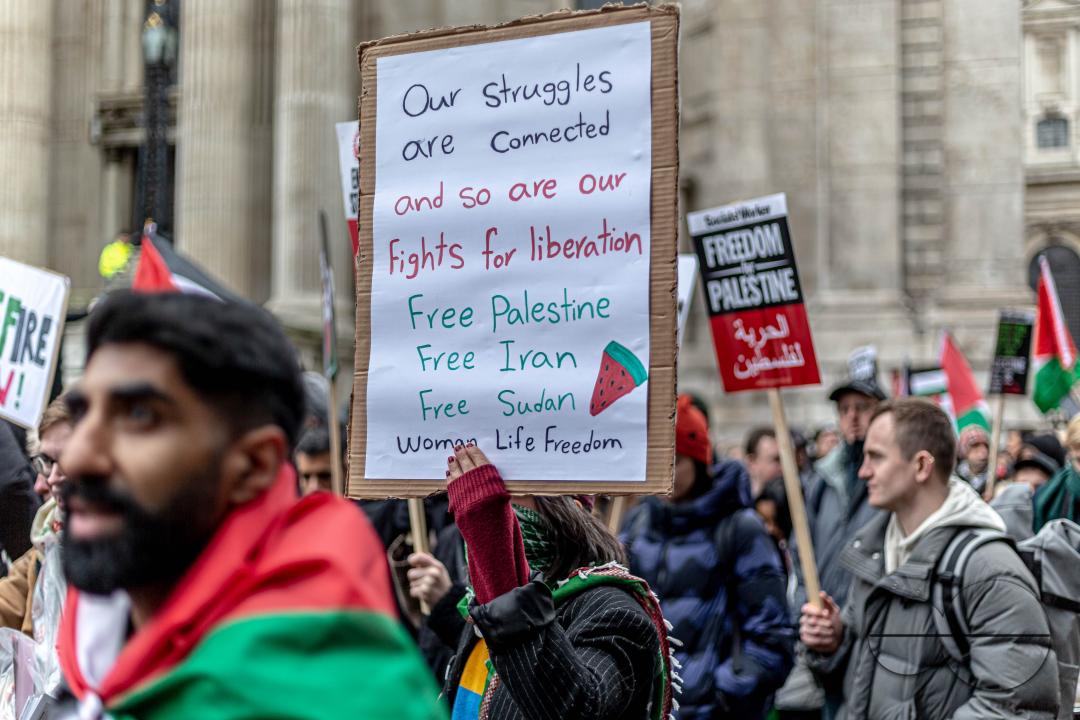 A global day of protests drew thousands of people including Children, who made their way through central London for a pro-Palestinian march, part of a global day of action against the longest and deadliest war between Israel and Palestinians in 75 years