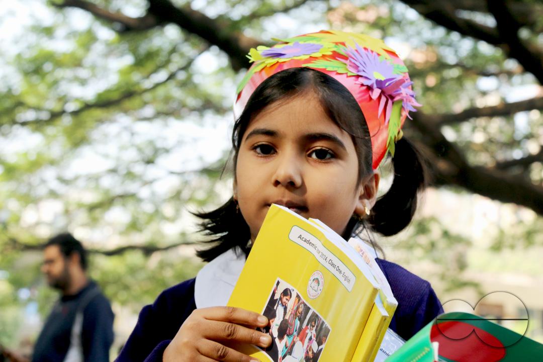 A Bangladeshi child starting her education