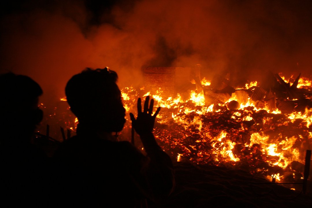 Fire at a shanty