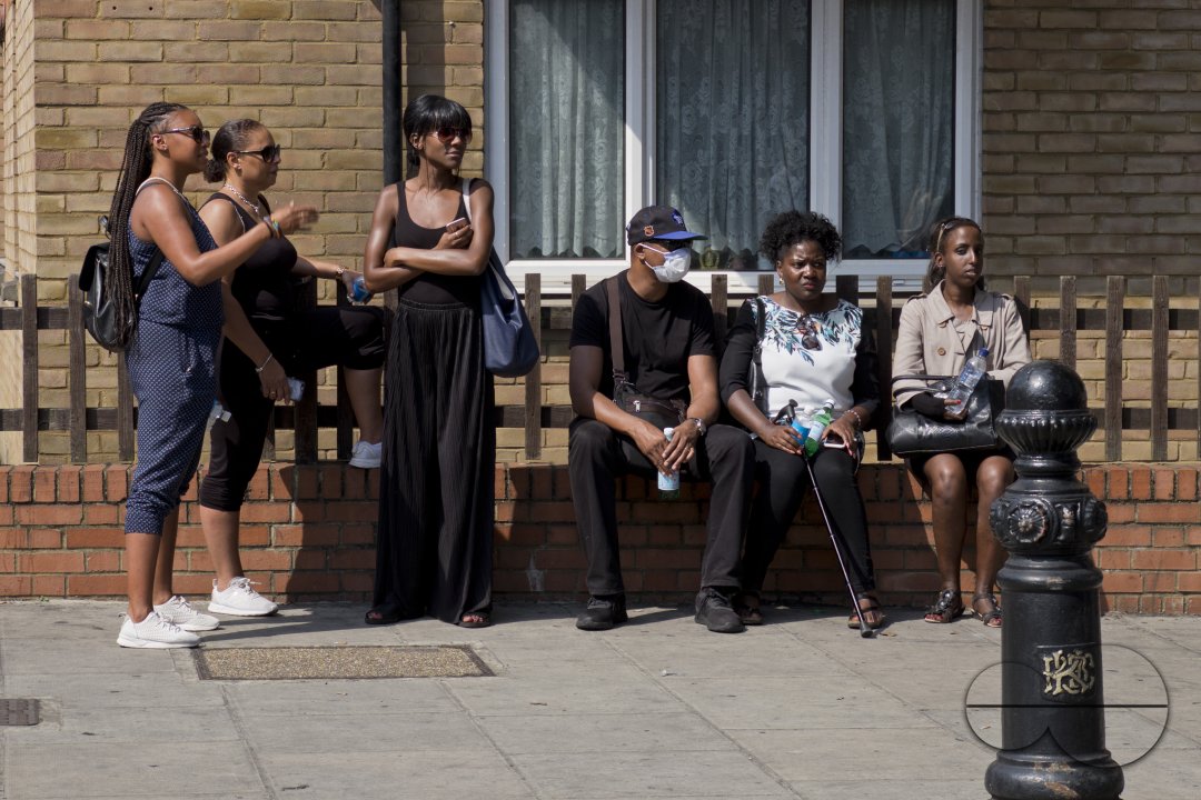 Fire brigade and community groups helping with fire disaster at  of Grenfell Tower in West London,UK