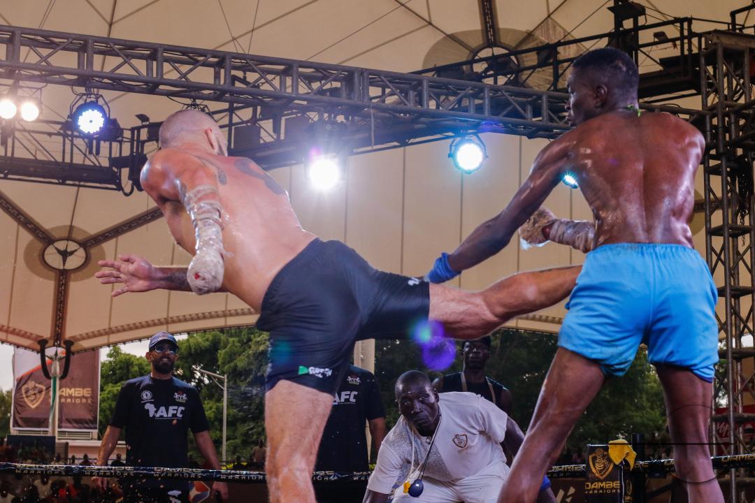 Dambe boxers fight during the Dambe Warriors Supper fight 3 Tournament in Abuja, Nigeria.