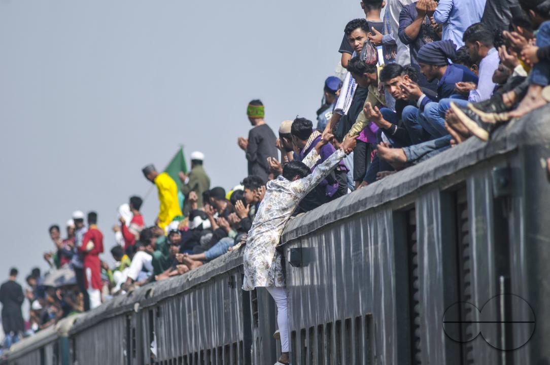 Thousands of Muslim devotees are returning home on an overcrowded train after attending the final prayer of Bishwa Ijtema 2nd phase, which is considered the world's second-largest Muslim gathering after Hajj in Mecca
