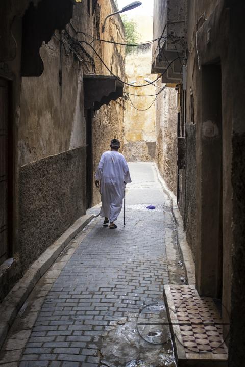 A man walking the streets of Tangier, a Moroccan port on the Strait of Gibraltar, has been a strategic gateway between Africa and Europe since Phoenician times