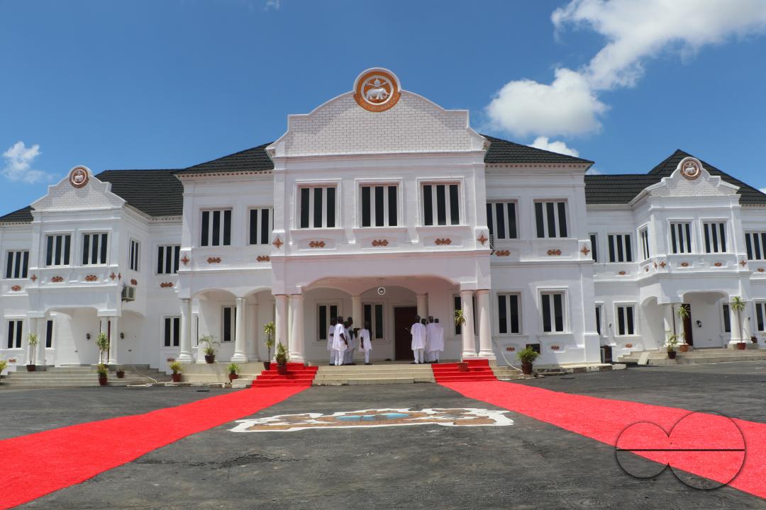 Oba Adeyeye Enitan Ogunwusi, the Ooni of Ife's palace during the Olojo Festival celebration at Ile-Ife, in Osun state
