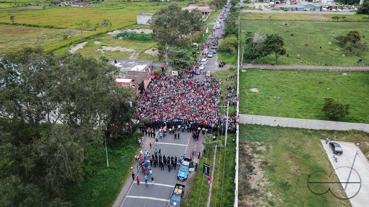 Migrant Caravan from Honduras from Above