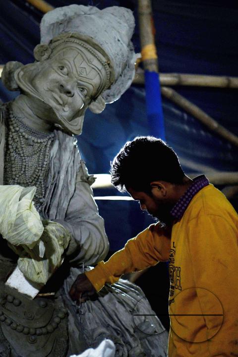 Sculptures at a Sculpture Workshop (for Varanasi) organised by Ministry of Railway (Govt of India) and the Ministry of Culture (Govt of India) in Nazrul Kala Kshetra at Agartala