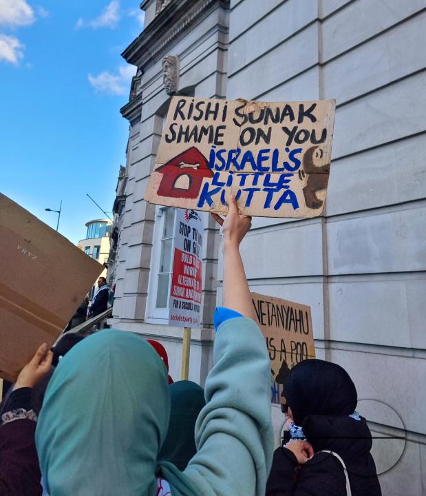 Over 300,000 Pro-Palestinians marched from Hyde Park to the USA embassy in London, on the afternoon of 11th November 2023, protesting against the war and urging an immediateÂ ceasefire