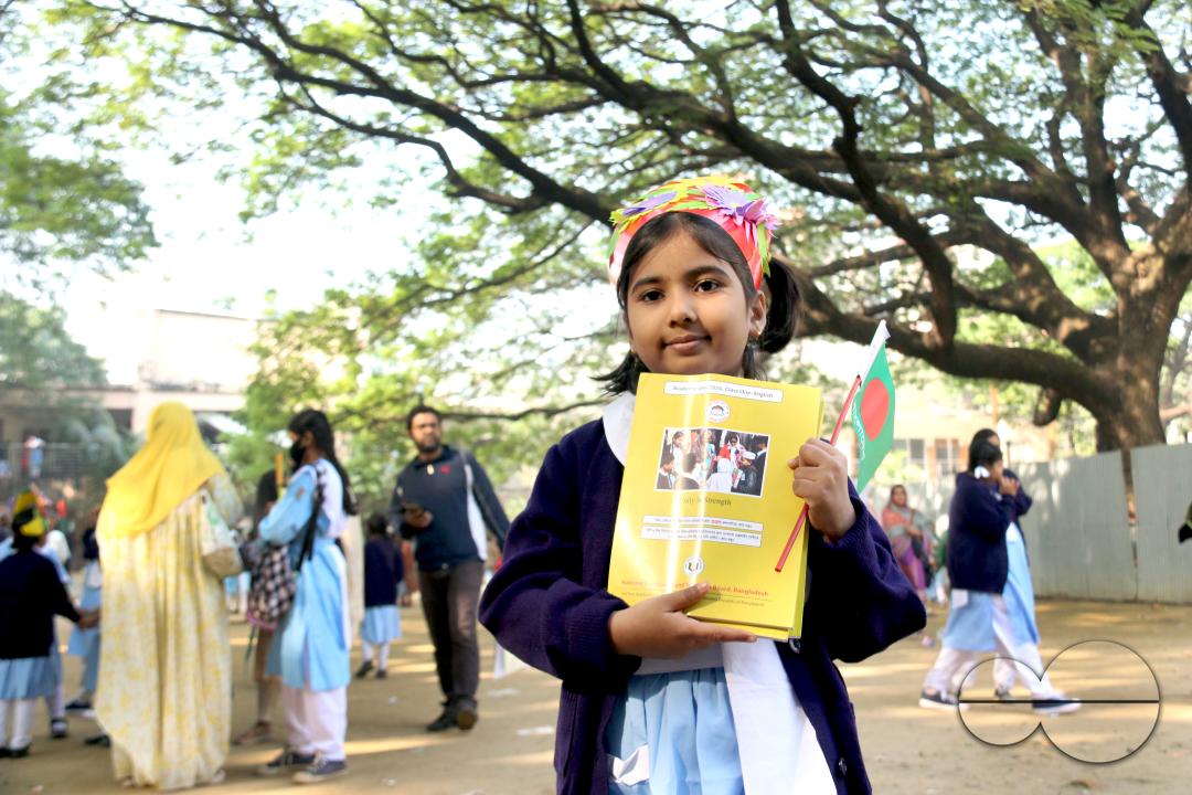 A Bangladeshi child starting her education