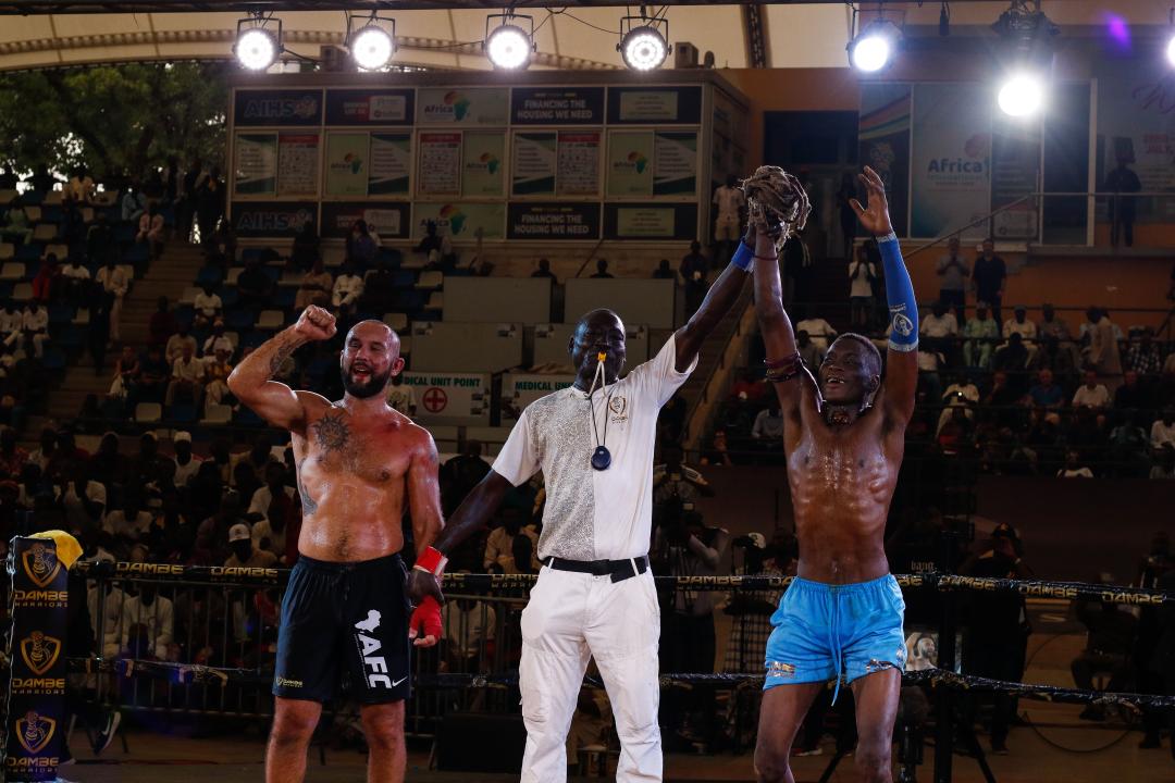 Dambe boxers fight during the Dambe Warriors Supper fight 3 Tournament in Abuja, Nigeria.