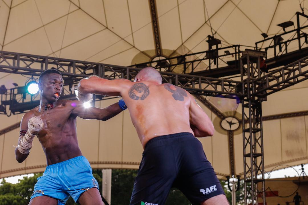 Dambe boxers fight during the Dambe Warriors Supper fight 3 Tournament in Abuja, Nigeria.