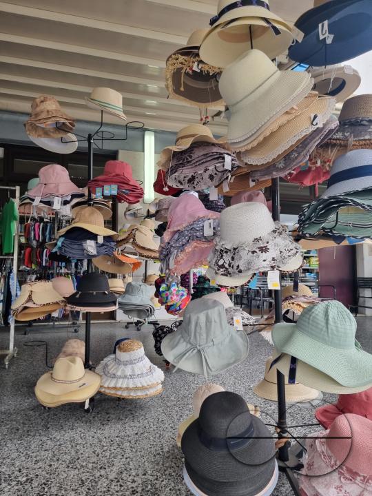 Local artefacts for sale in a handicraft shop outside Athens