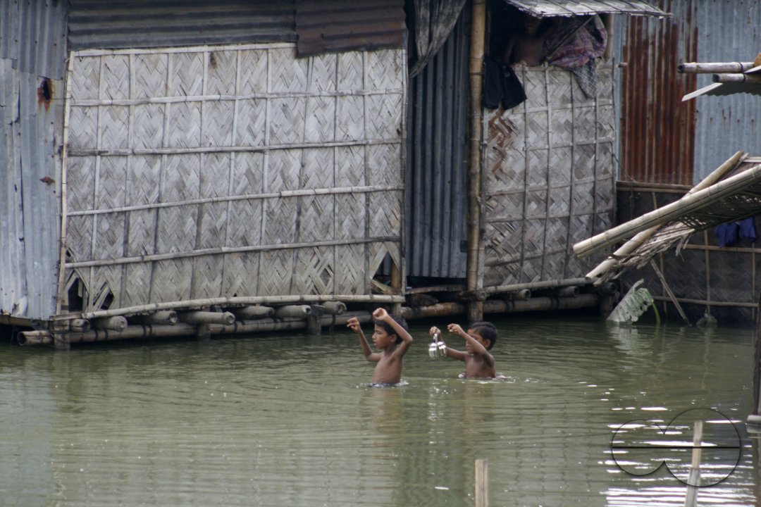 Low land areas are flooded