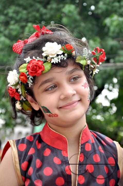 Portrait of a little girl during the New year celebrations