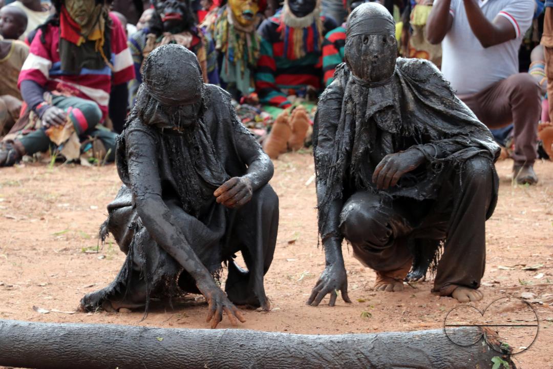 Masquerades at a traditional ceremony of installing a chief in Malingunde, Lilongwe