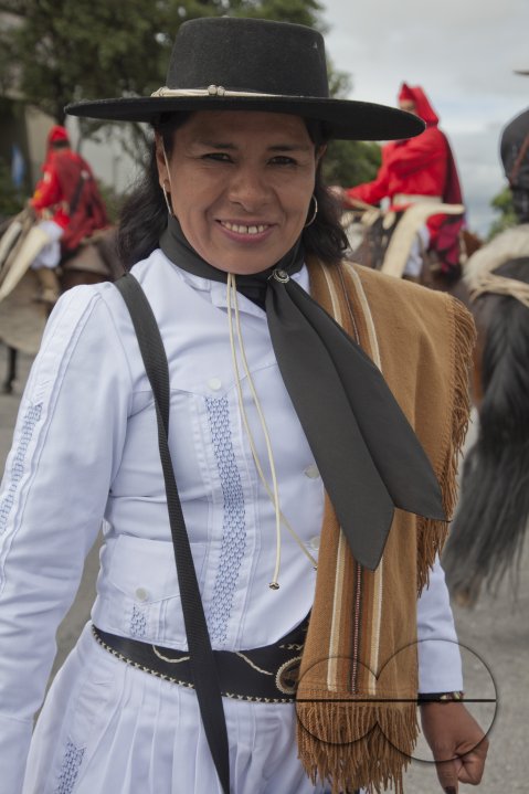 Parade of gauchos in traditional costumes in Salta, Argentina
