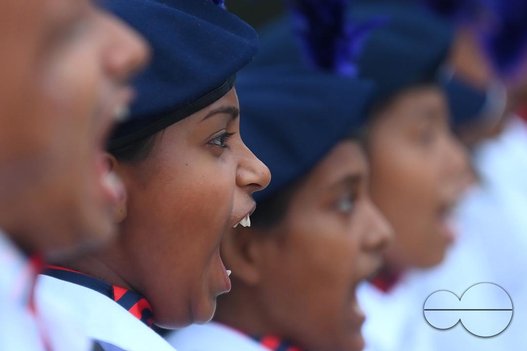 Soldiers of different platoons at the 77th Independence Day parade at the Assam Rifles ground in Agartala