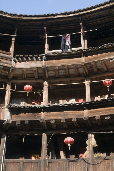CHINA Traditional Hakka house in a village  in Fujian province.